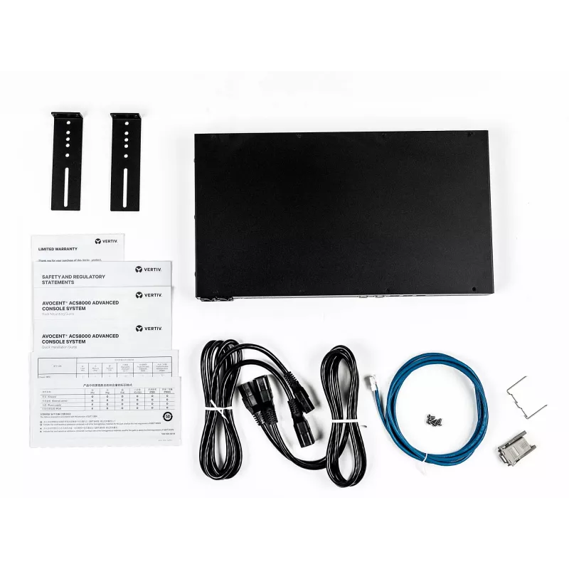 Vertiv Avocent 8-Port ACS 8000 ar dubulto maiņstrāvas barošanas avotu un analogo modemu - ACS8008MDAC-404