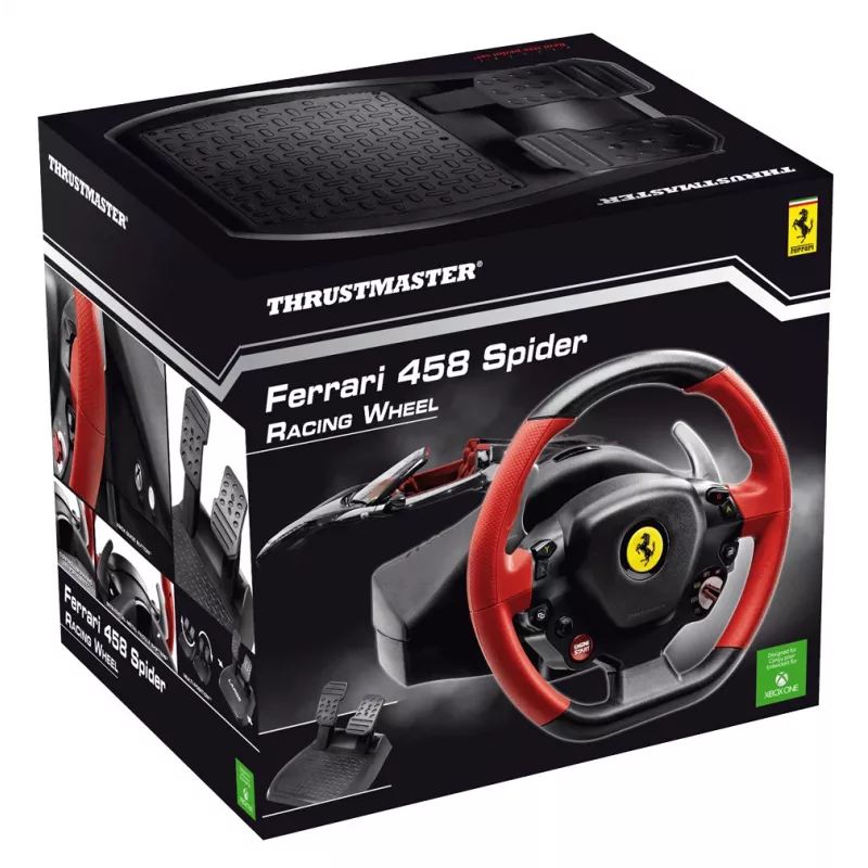 Thrustmaster Ferrari 458 Spider melna, sarkana USB stūre + pedāļi Xbox One
