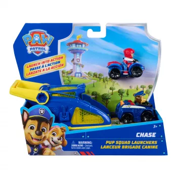 PAW Patrol Chase Pup Squad palaišanas ierīce ar Raidera transportlīdzekli 2 gab. komplektā, bērnu rotaļlietas zēniem un meitenēm no 3 gadu vecuma