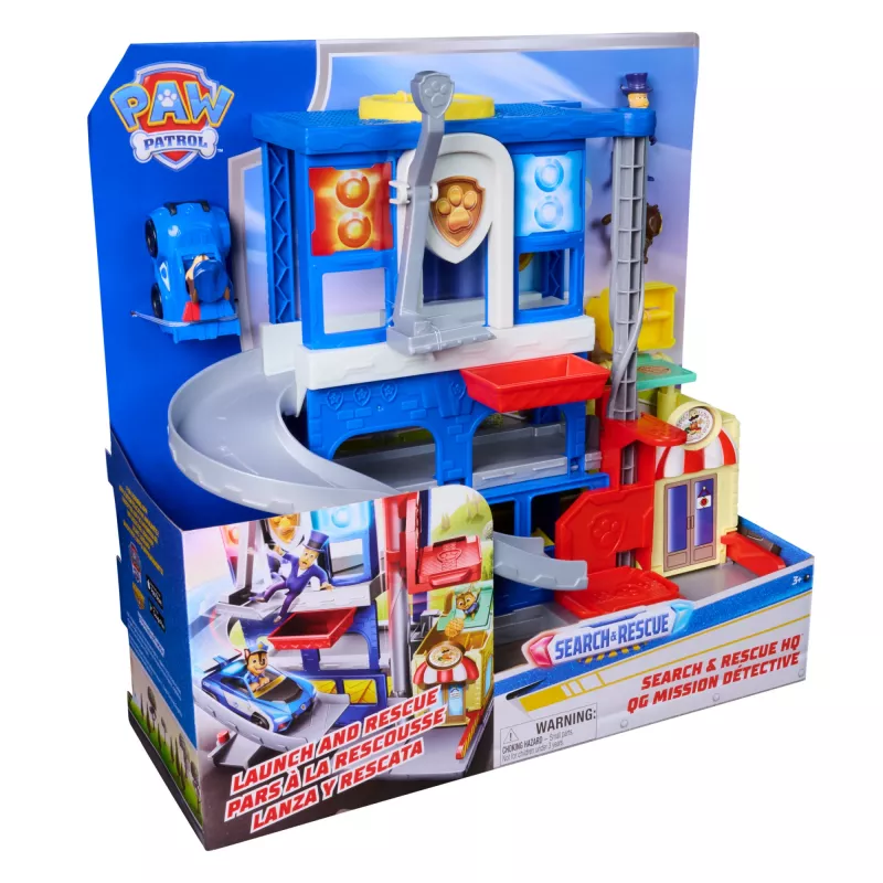 PAW Patrol : Pup Squad, Search & Rescue HQ Playset ar Chase Pup Squad Racer, Humdinger Action Figure un Kitty Pal, rotaļlietas zēniem un meitenēm no 3 gadu vecuma