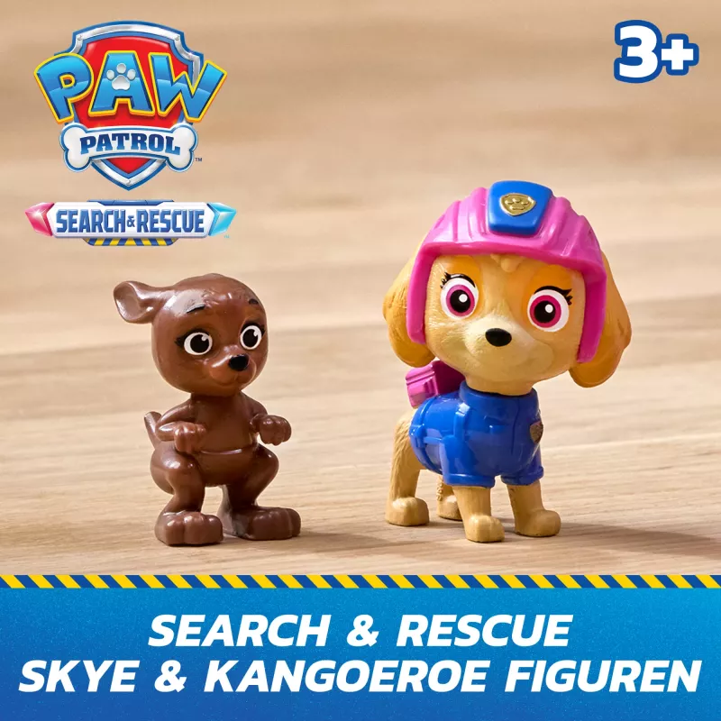 PAW Patrol : Meklēšana un glābšana, Skye glābšanas helikopters ar 2 figūriņām, varoņa helikoptera rotaļlieta ar atvilkšanas un palaišanas darbību, bērnu rotaļlietas zēniem un meitenēm no 3 gadu vecuma