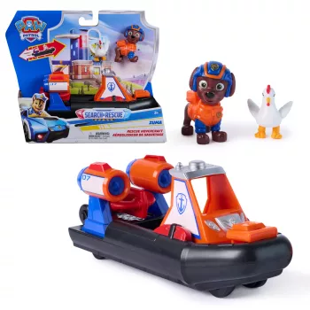 PAW Patrol : Search & Rescue, Zuma Rescue Hovercraft ūdens transportlīdzeklis ar 2 figūriņām, rotaļu laiva ar atvilkšanas darbību, bērnu rotaļlietas zēniem un meitenēm no 3 gadu vecuma
