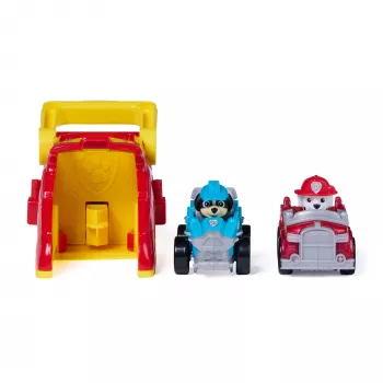 PAW Patrol Marshall Pup Squad Launchers ar Rex transportlīdzekli 2 gab. komplekts, bērnu rotaļlietas zēniem un meitenēm no 3 gadu vecuma