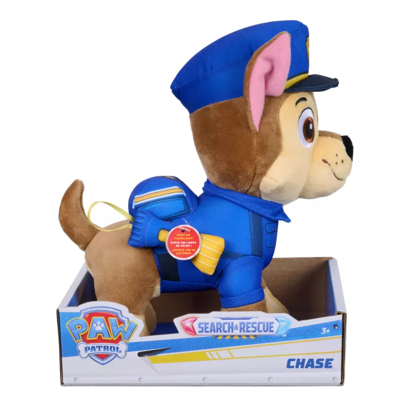 PAW Patrol : Meklēšana un glābšana Čeiss, Plīša rotaļlieta ar lukturīša piederumu, pirmsskolas rotaļlietas, bērnu rotaļlietas zēniem un meitenēm, vecumam no 3 gadiem, 10”