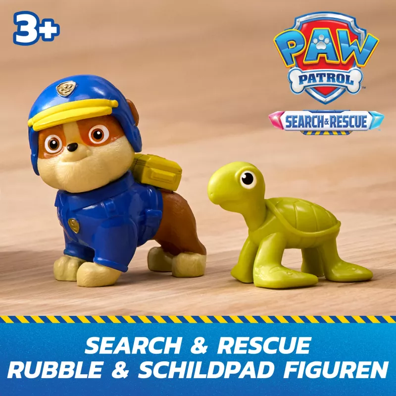 PAW Patrol : Search & Rescue, Rubble Rescue Bulldozer ar 2 figūriņām, Policijas automobilis ar atvelkamas kustības funkciju, Rotaļlietas zēniem un meitenēm no 3 gadu vecuma