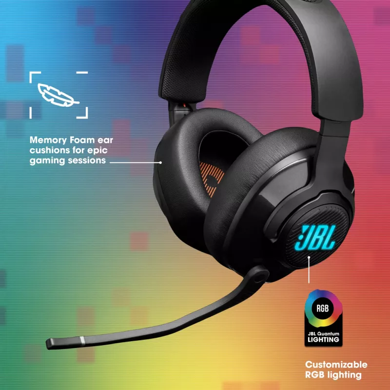 JBL Quantum 400 Melns, vadu, spēļu, 20 - 20000 Hz, 248 g, Austiņas, melnas