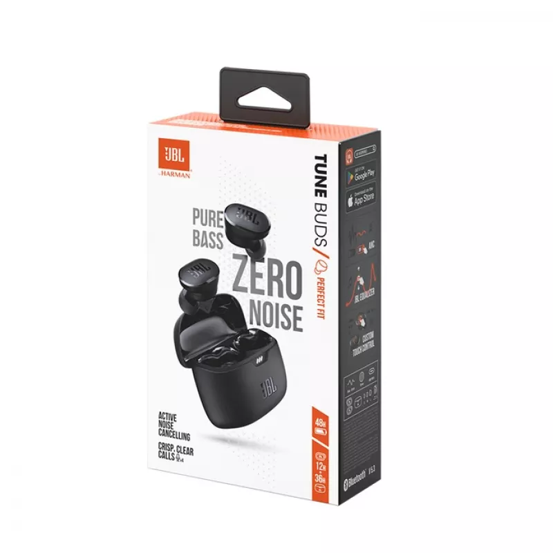 JBL Tune Buds austiņas True Wireless Stereo (TWS) Ievietojamās zvaniem/mūzikai Bluetooth melnas