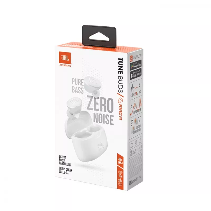 JBL Tune Buds austiņas True Wireless Stereo (TWS) Ievietojamās Zvani/Mūzika Bluetooth Balts