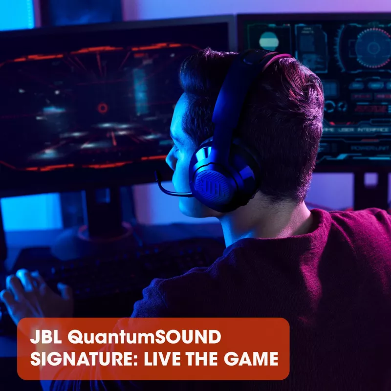 JBL Quantum 350 Melns, bezvadu, spēlēm, 20 - 20000 Hz, 247 g, austiņas, melnas