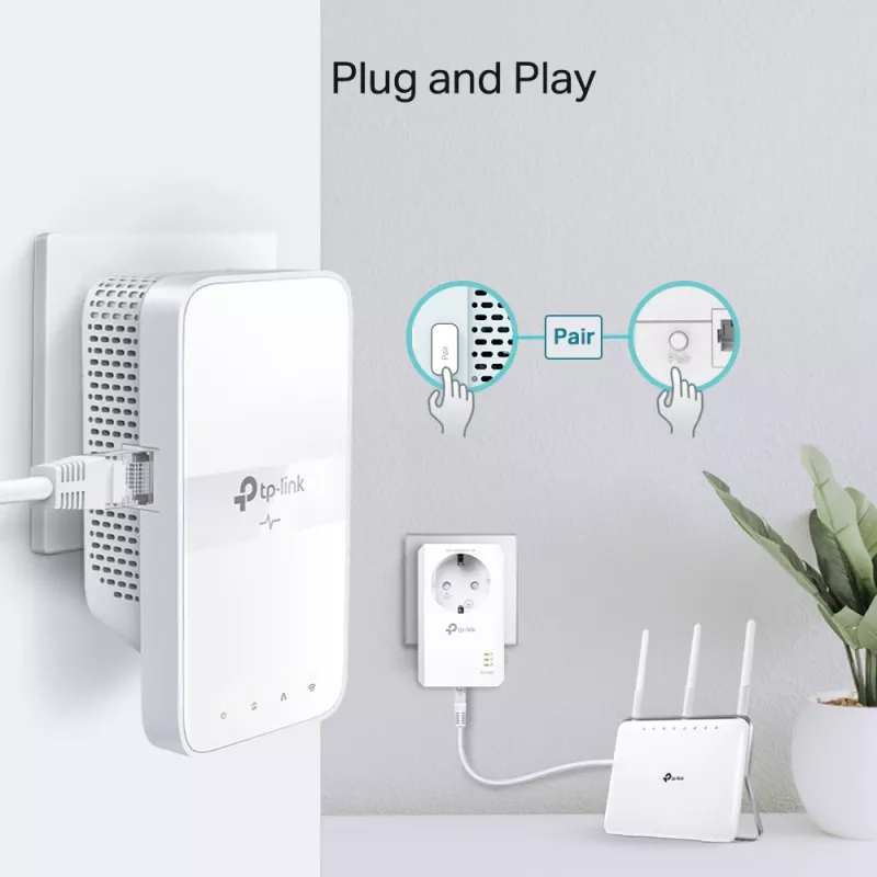 TP-Link TL-WPA7617 KIT 1200 Mbit/s Ethernet LAN Wi-Fi balts 2 gab.
