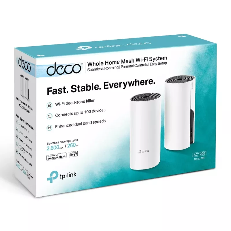 TP-Link AC1200 Whole Home Mesh Wi-Fi System, 2-Pack, balta, Internal, Mesh system, Power, Status, Dual-band (2.4 GHz / 5 GHz), Wi-Fi 5 (802.11ac)