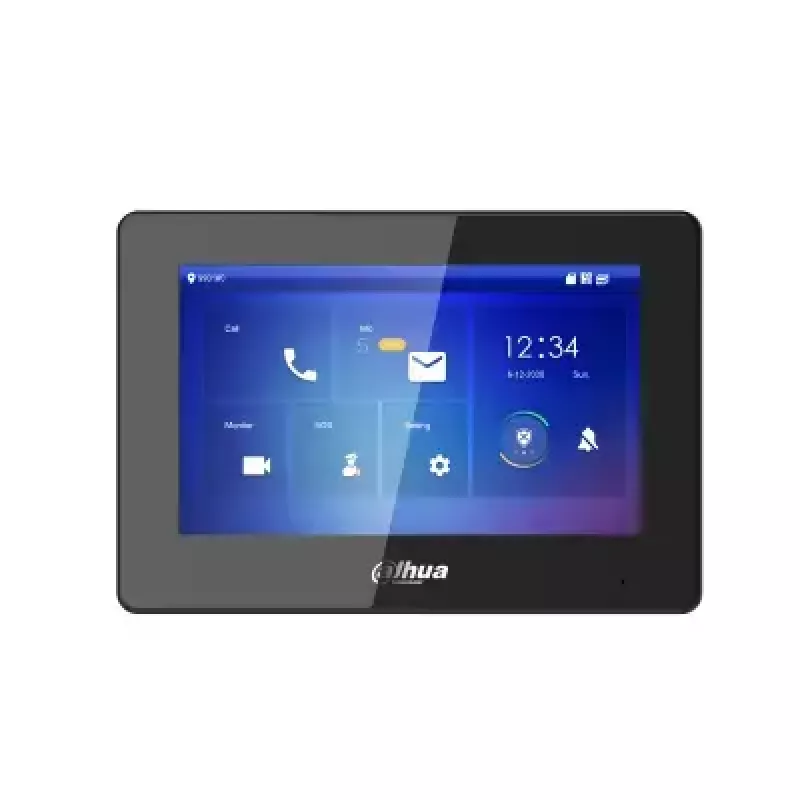 Displejs Dahua VTH5422HB — Iekštelpu monitora displejs, 12V līdzstrāva, 6 W tipisks, Ethernet 10/100 Mbps, melns