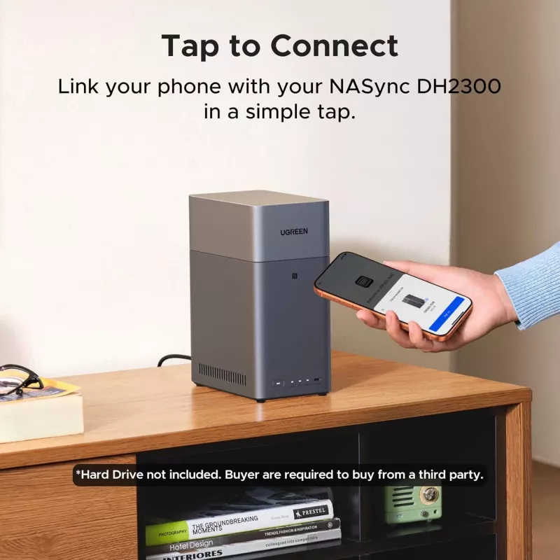 Tīklam pievienojama krātuve UGREEN NASync DH2300 — Rockchip A76/A55 2,2 GHz, 4 GB RAM, 2xSATA, 1xGbE, 2xUSB3.2, USB-C, HDMI