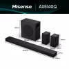 Soundbar Hisense AX5140Q 5.1.4 Dolby Atmos, 600 W RMS, bezvadu zemfrekvenču skaļrunis 280 W, melns