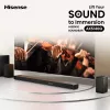 Soundbar Hisense AX5140Q 5.1.4 Dolby Atmos, 600 W RMS, bezvadu zemfrekvenču skaļrunis 280 W, melns