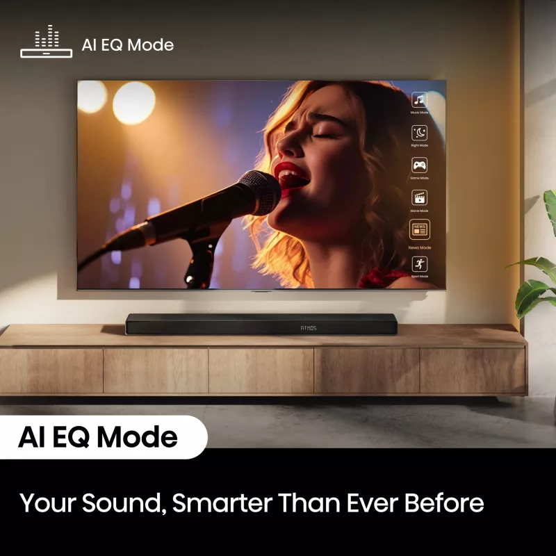 Soundbar Hisense AX5140Q 5.1.4 Dolby Atmos, 600 W RMS, bezvadu zemfrekvenču skaļrunis 280 W, melns