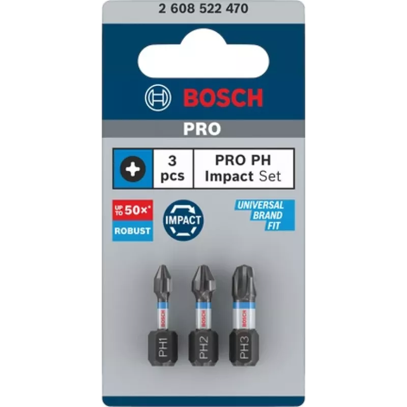 Skrūvgrieža uzgaļu komplekts Bosch Phillips 3 gab. 2608522470
