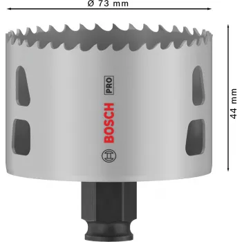 Bosch PRO Multi Material PC Plus, 44/73 mm, Viens, Urbja stiprinājums, Drywall, Metāls, Krāsainais metāls, Plastmasa, Mīksts koks, Melns, Pelēks, Kobalta tērauds, Kobalta sakausējuma ātrgriezējtērauds (HSS-Co)