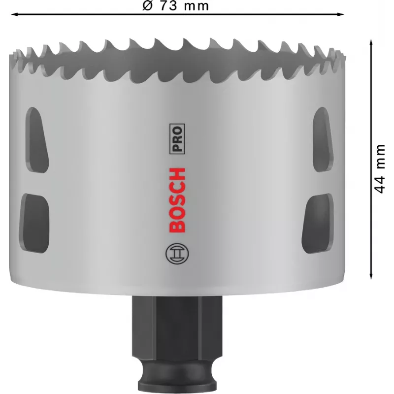 Bosch PRO Multi Material PC Plus, 44/73 mm, Viens, Urbja stiprinājums, Drywall, Metāls, Krāsainais metāls, Plastmasa, Mīksts koks, Melns, Pelēks, Kobalta tērauds, Kobalta sakausējuma ātrgriezējtērauds (HSS-Co)