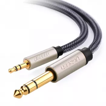 Audio kabelis Ugreen 10628 2m 6.35mm uz 3.5mm Vīrišķais Melns