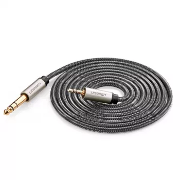 Audio kabelis Ugreen 10628 2m 6.35mm uz 3.5mm Vīrišķais Melns