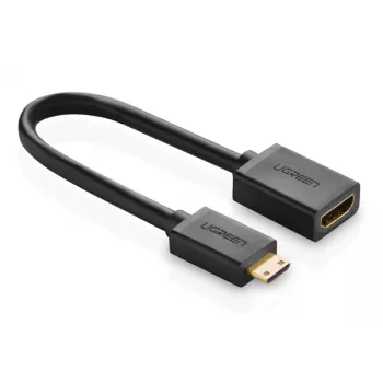 HDMI kabelis Ugreen 20137 Mini-HDMI vīrišķais savienotājs uz HDMI sievišķo savienotāju Melns Zelts