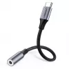 Mobilā tālruņa kabelis Ugreen 30632 USB C uz 3,5 mm, melns