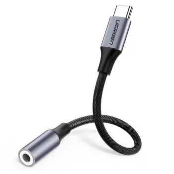 Mobilā tālruņa kabelis Ugreen 30632 USB C uz 3,5 mm, melns
