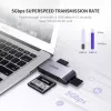Karšu lasītājs UGREEN 50541 USB 3.2 Gen 1 (3.1 Gen 1) — CF, SD, MicroSD, Memory Stick, tērauda, 5000 Mbit/s