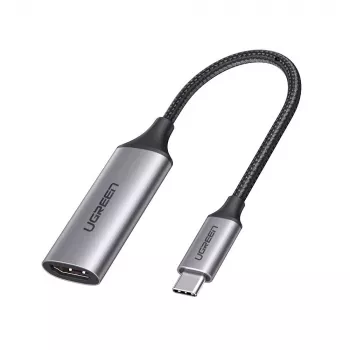 Ugreen 70444 video kabeļa adapteris HDMI Type A (Standard) USB Type-C Alumīnijs, Melns