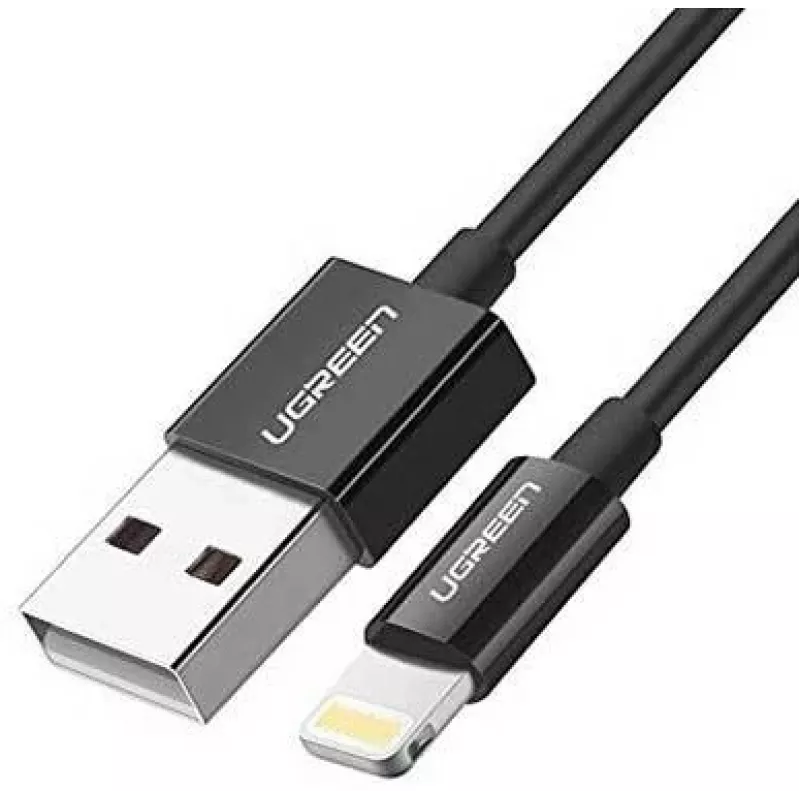 Ugreen 80823 US155 mobilā tālruņa kabelis Melns 2 m USB A Lightning