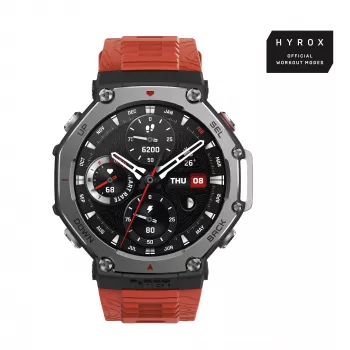 Amazfit T-Rex 3 Lava 3.81 cm (1.5 collas) AMOLED 48.5 mm Digitāls 480 x 480 pikseļi Skārienjutīgs Melns, Nerūsējošais tērauds GPS (satelīts)
