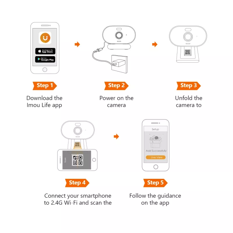 IP drošības kamera IMOU Versa IPC-C22FP-C — bezvadu lodes tipa, 2 MP Full HD, 97°×52° skata leņķis, 8x digitālā tālummaiņa, IP65