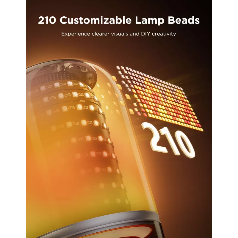Galda lampa Govee H6020 Table Lamp 2 Pro Sound by JBL — RGBIC + silti balta, 600 lm, Wi‑Fi & Bluetooth, 5200 mAh