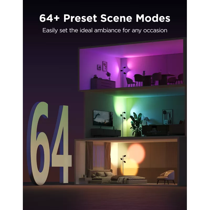 Govee Tree Floor Lamp vieda stāvlampa Wi-Fi/Bluetooth 72 W