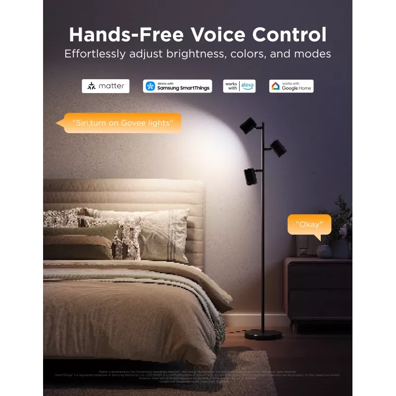 Govee Tree Floor Lamp vieda stāvlampa Wi-Fi/Bluetooth 72 W