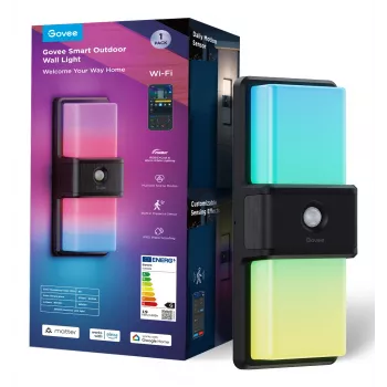 Āra sienas gaismeklis Govee H7078CD1 Smart RGB krāsu mainošs, Wi‑Fi/viedā vadība