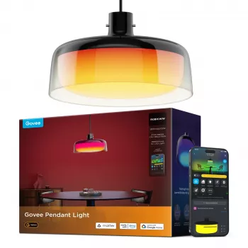 Viedā griestu lampa Govee Pendant Light Wi‑Fi/Bluetooth, caurspīdīga, Ø300×H171 mm