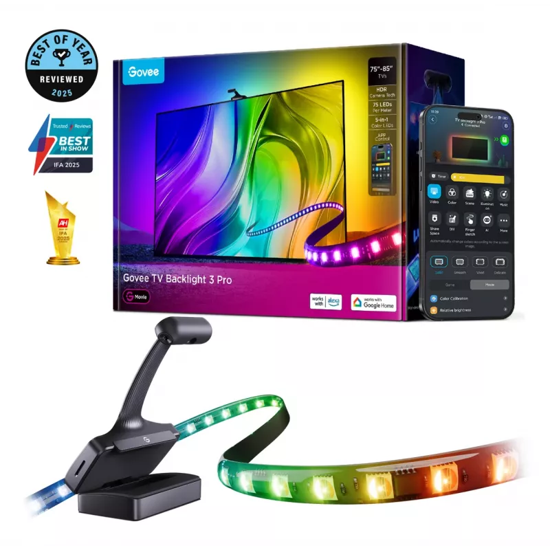 Govee TV Backlight 3 Pro LED lente, 75-85 collas, Wi-Fi/Bluetooth (R2A81C11)