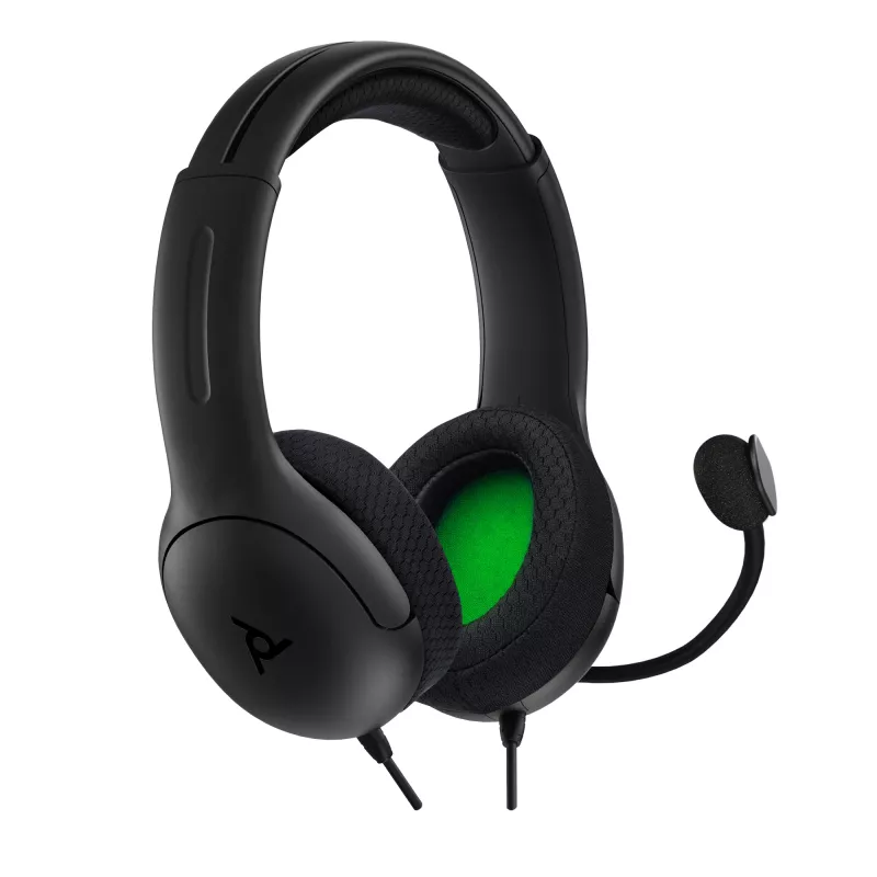 PDP LVL50 vadu stereo austiņu komplekts XBSX, vadu, spēlēm, austiņu komplekts, melna