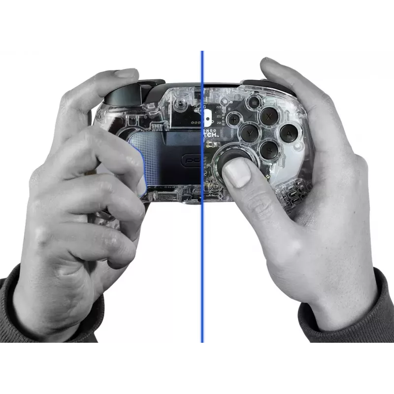 PDP Afterglow Melns, caurspīdīgs spēļu kontrolieris analogs / digitāls Nintendo Switch, Nintendo Switch Lite, Nintendo Switch OLED