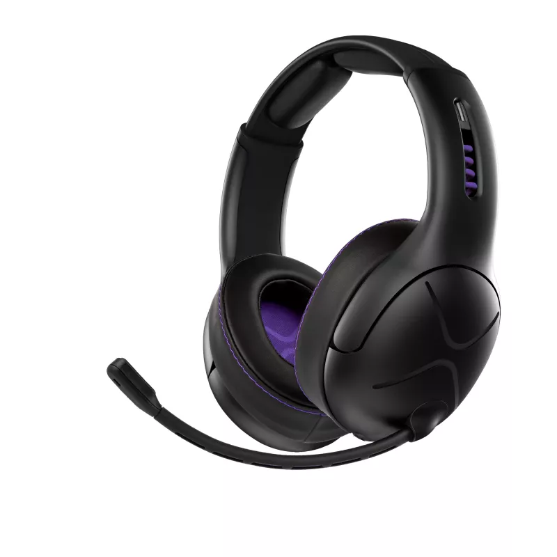 Austiņas VICTRIX Gambit Wireless — vadu un bezvadu, 20–20000 Hz, 2 m kabelis, 301 g, melnas/purpura