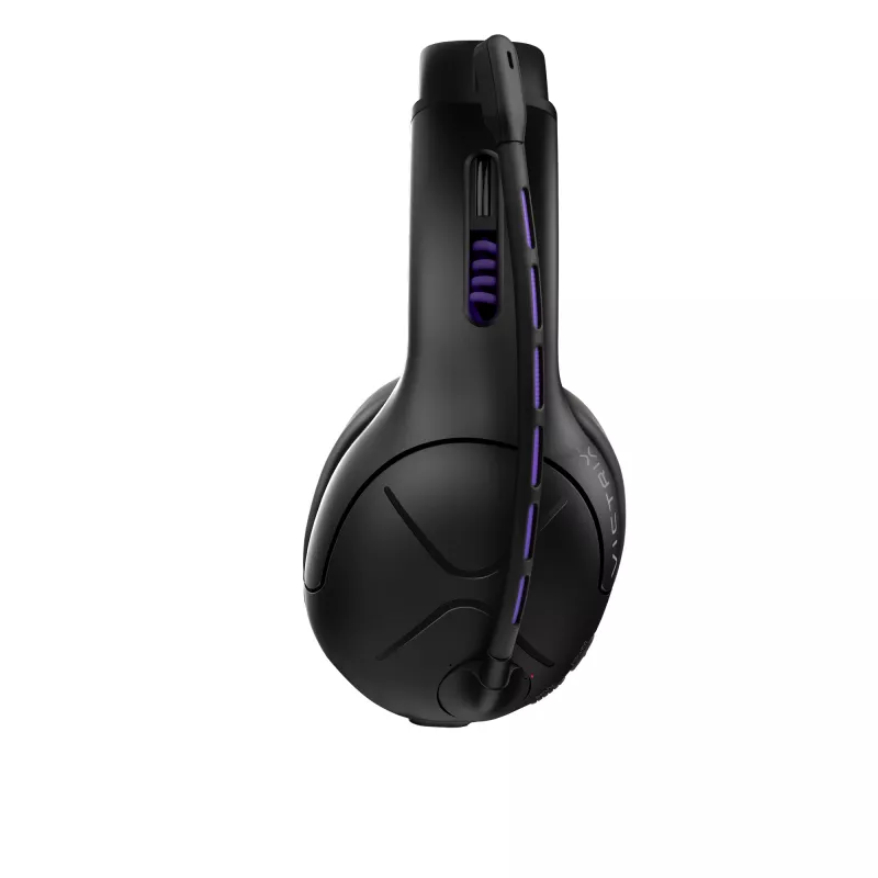 Austiņas VICTRIX Gambit Wireless — vadu un bezvadu, 20–20000 Hz, 2 m kabelis, 301 g, melnas/purpura