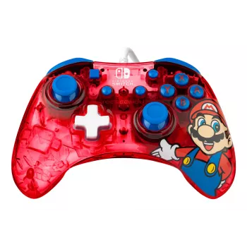 PDP Rock Candy: Mario Punch Red, caurspīdīgs USB spēļu kontrolieris analogais / digitālais Nintendo Switch, Nintendo Switch Lite, Nintendo Switch OLED