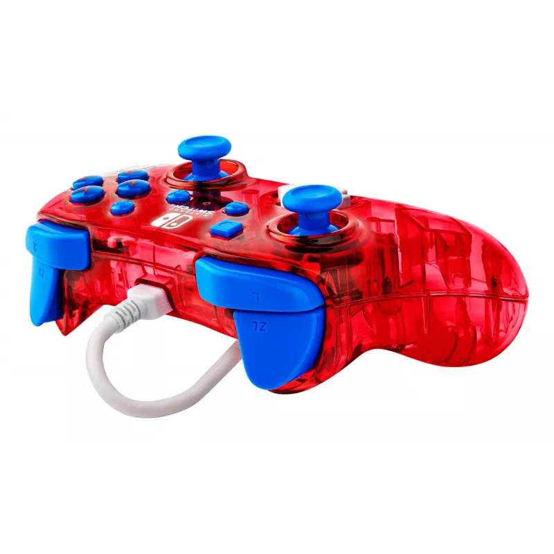 PDP Rock Candy: Mario Punch Red, caurspīdīgs USB spēļu kontrolieris analogais / digitālais Nintendo Switch, Nintendo Switch Lite, Nintendo Switch OLED