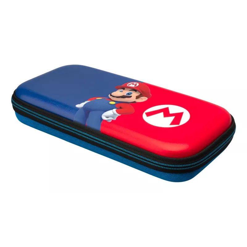 Cietais pārnēsājamais futrālis PDP plāns Deluxe Power Pose Mario priekš Nintendo — zils/sarkans