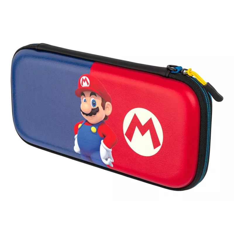 Cietais pārnēsājamais futrālis PDP plāns Deluxe Power Pose Mario priekš Nintendo — zils/sarkans
