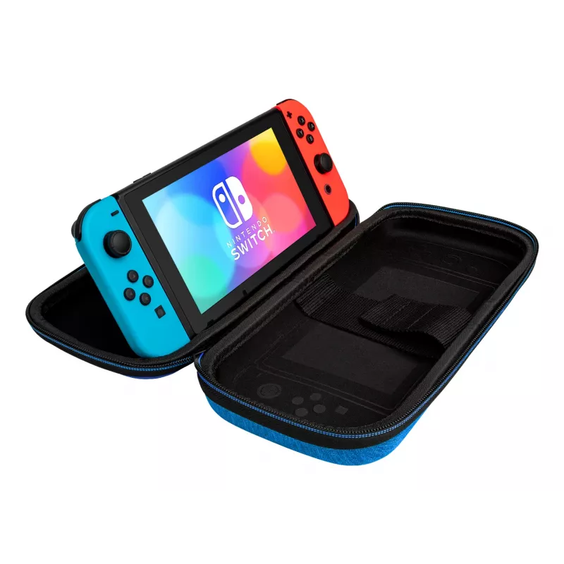 Cietais pārnēsājamais futrālis PDP plāns Deluxe Power Pose Mario priekš Nintendo — zils/sarkans