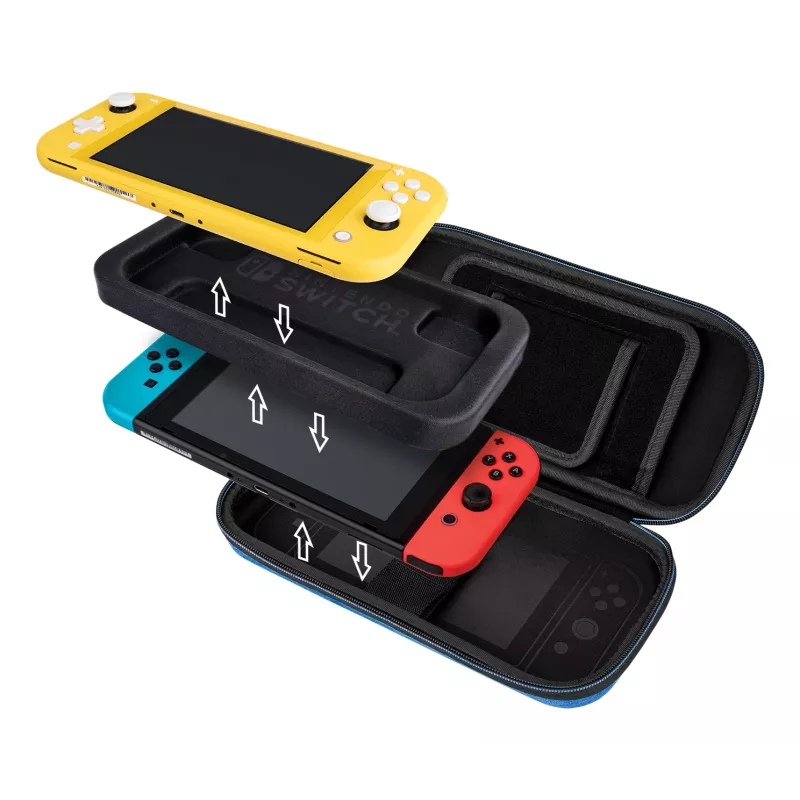 Cietais pārnēsājamais futrālis PDP plāns Deluxe Power Pose Mario priekš Nintendo — zils/sarkans