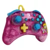 PDP Rock Candy: Bubblegum Peach Pink, caurspīdīgs USB spēļu kontrolieris Analogue / Digital Nintendo Switch, Nintendo Switch Lite, Nintendo Switch OLED